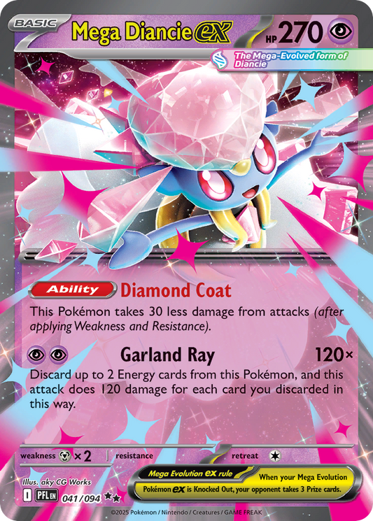 Mega Diancie ex — Phantasmal Flames 041/094 Pokémon card