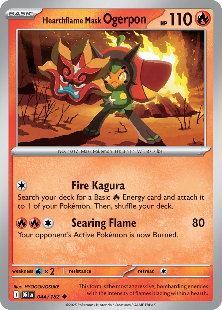 Hearthflame Mask Ogerpon 044/182 Destined Rivals