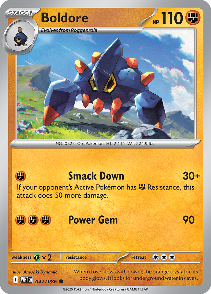 Boldore — White Flare 047/086 Pokémon card
