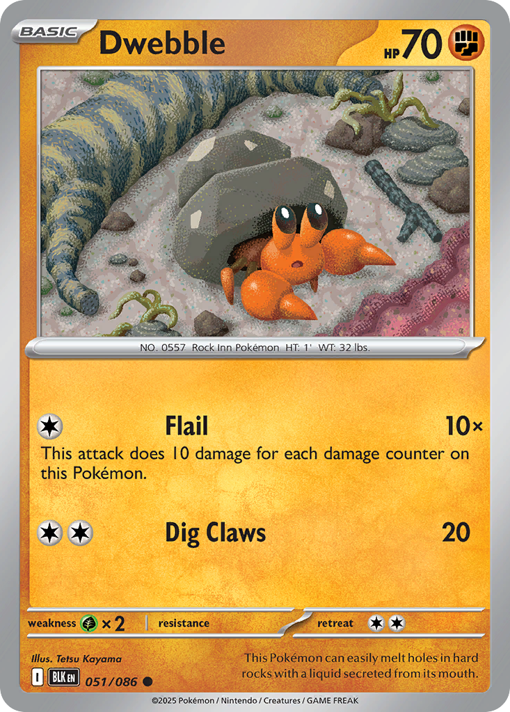 Dwebble 051/086 — Black Bolt Pokémon TCG