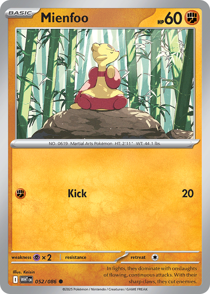 Mienfoo — White Flare 052/086 Pokémon card