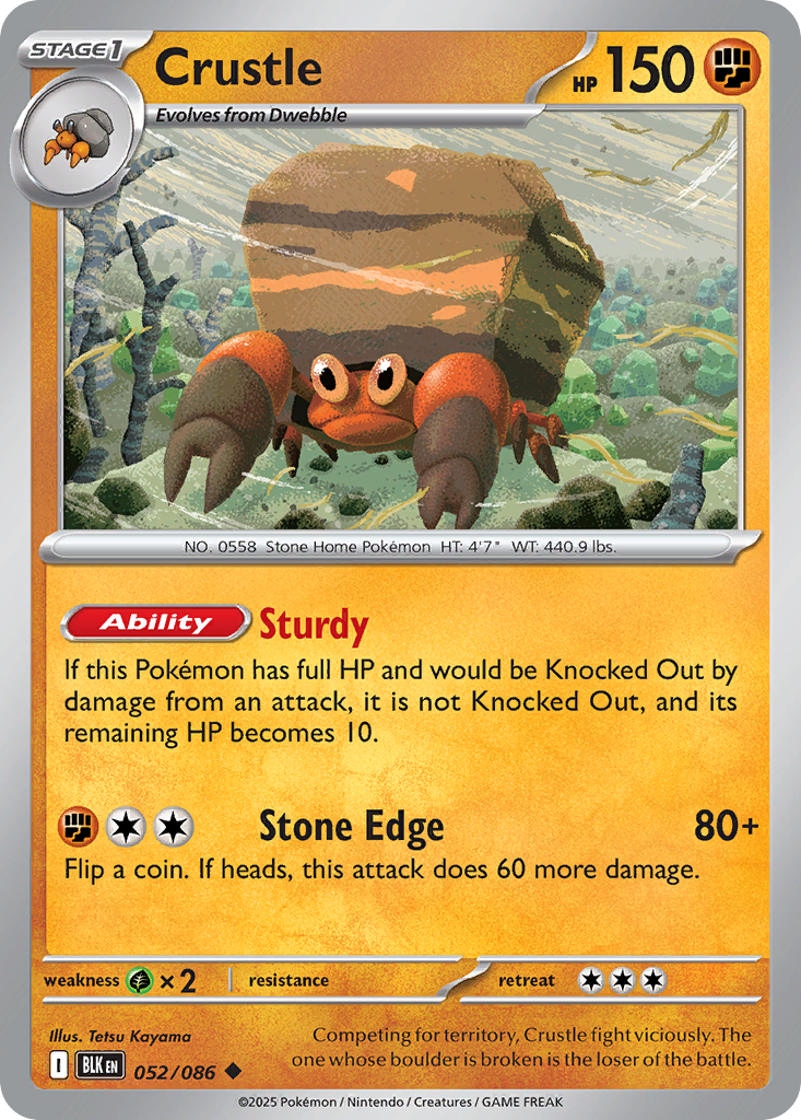 Crustle 052/086 — Black Bolt Pokémon TCG