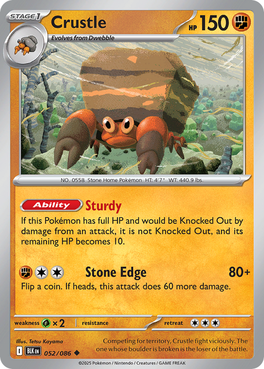 Crustle 052/086 — Black Bolt Pokémon TCG
