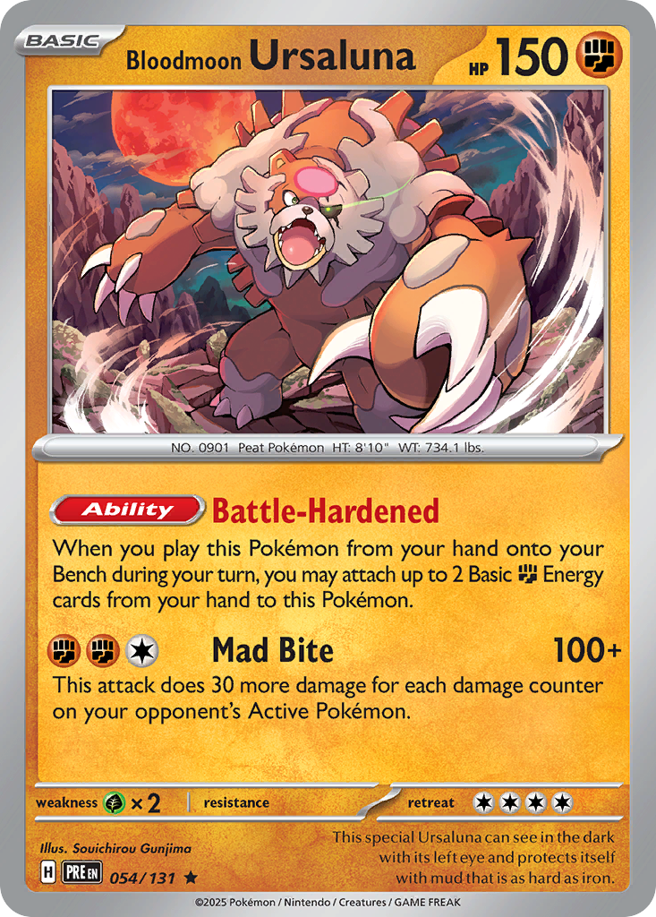 Bloodmoon Ursaluna — Prismatic Evolutions 054/131 Pokémon card