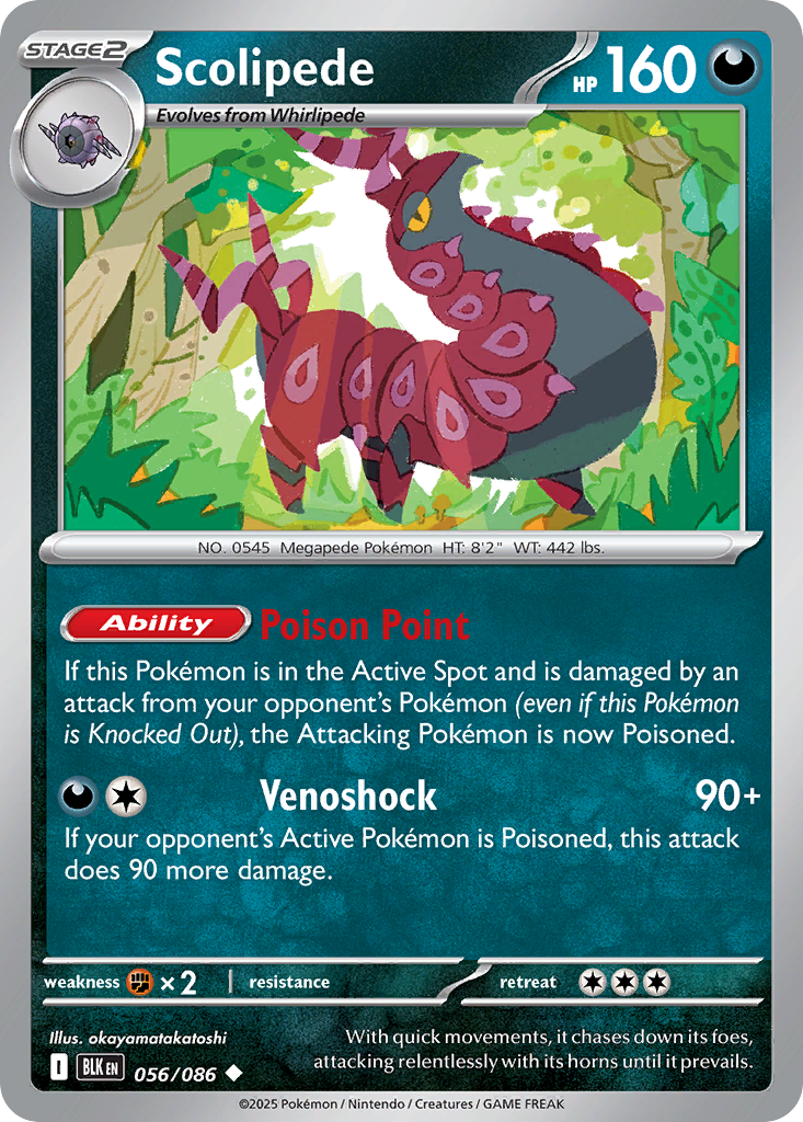 Scolipede 056/086 — Black Bolt Pokémon TCG