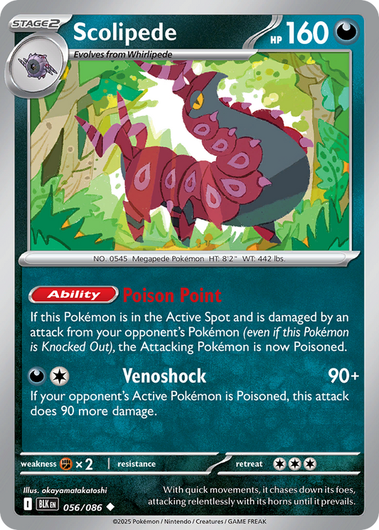 Scolipede 056/086 — Black Bolt Pokémon TCG