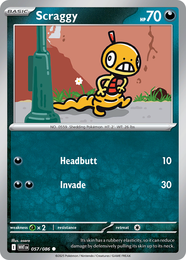 Scraggy — White Flare 057/086 Pokémon card
