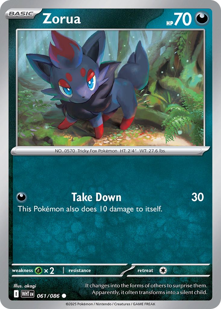 Zorua — White Flare 061/086 Pokémon card