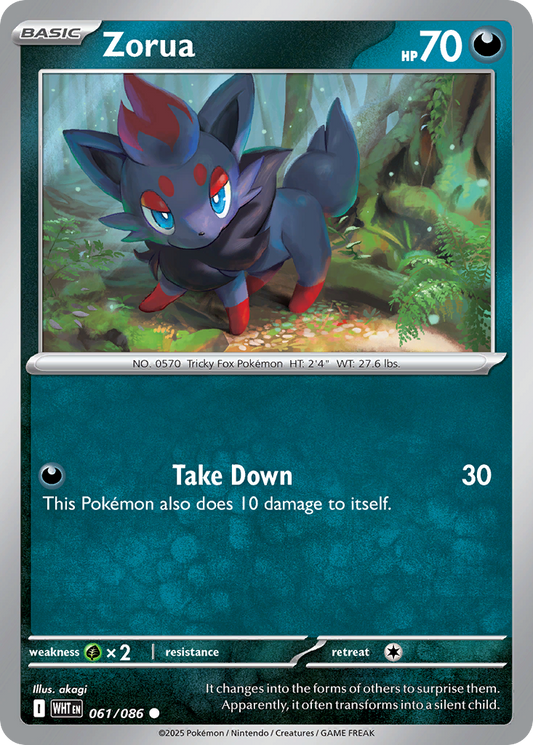 Zorua — White Flare 061/086 Pokémon card