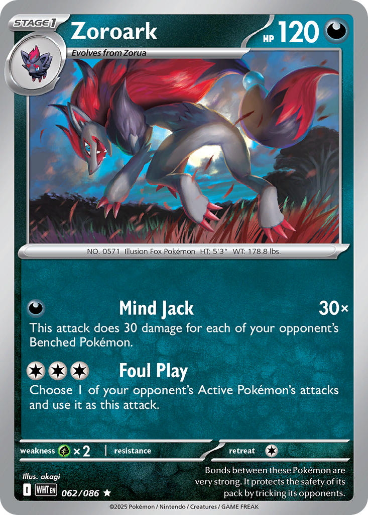 Zoroark — White Flare 062/086 Pokémon card