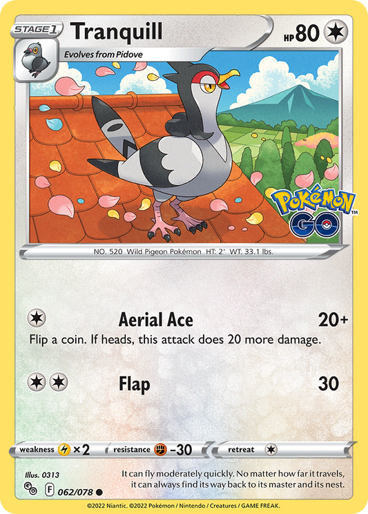 Tranquill 062/078 Pokémon GO