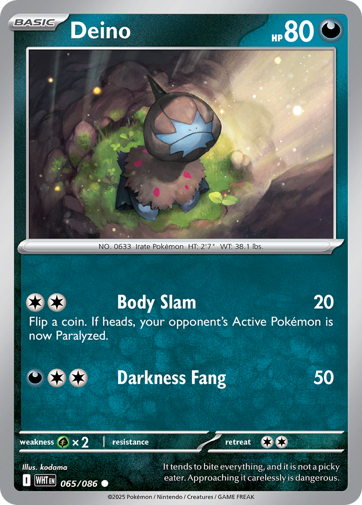 Deino — White Flare 065/086 Pokémon card