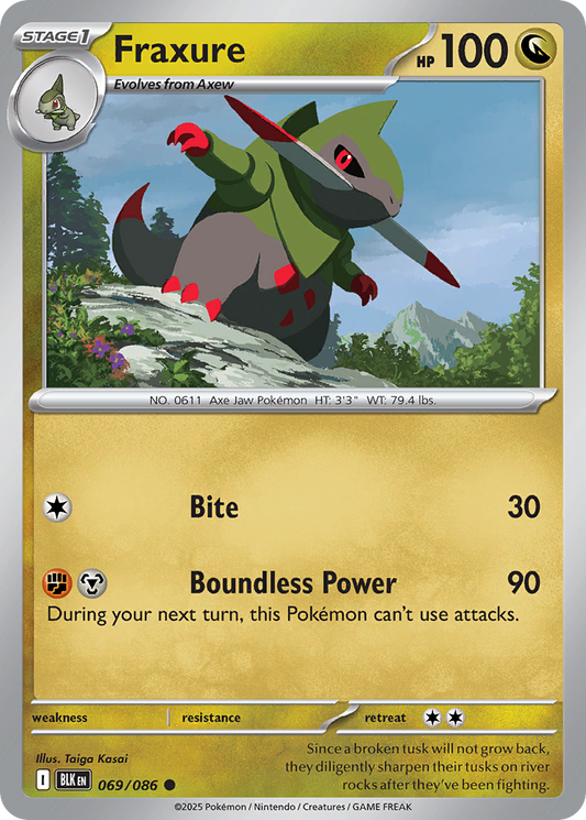Fraxure 069/086 — Black Bolt Pokémon TCG
