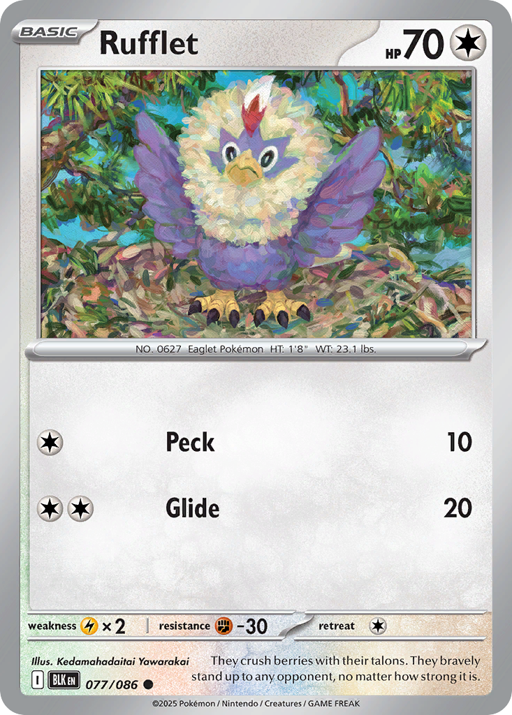 Rufflet 077/086 — Black Bolt Pokémon TCG