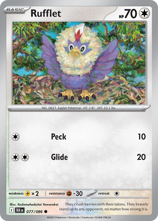 Rufflet 077/086 — Black Bolt Pokémon TCG