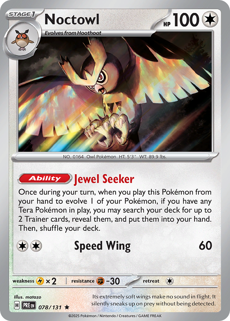 Noctowl — Prismatic Evolutions 078/131 Pokémon card