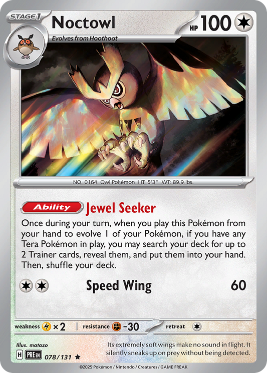 Noctowl — Prismatic Evolutions 078/131 Pokémon card
