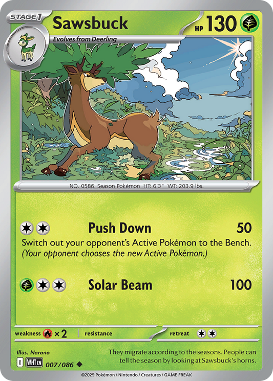 Sawsbuck — White Flare 007/086 Pokémon card