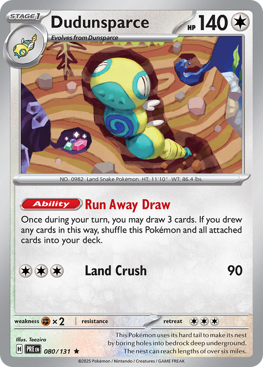 Dudunsparce — Prismatic Evolutions 080/131 Pokémon card