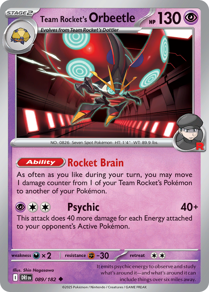 Team Rocket's Orbeetle 089/182 Destined Rivals