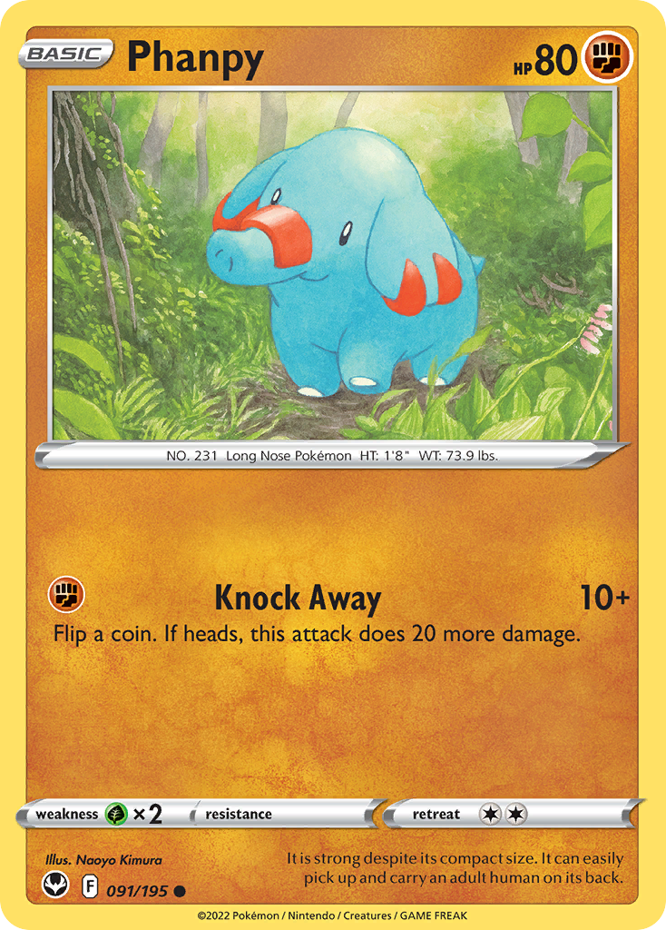 Phanpy 091/195 — Silver Tempest Pokémon TCG