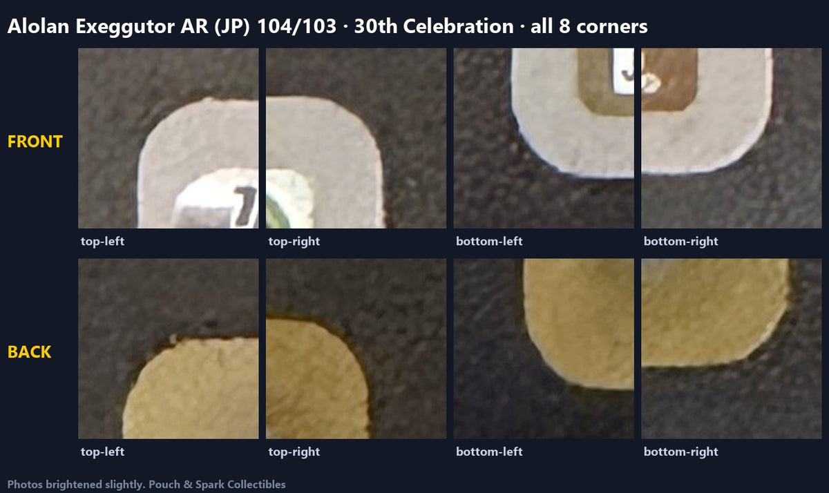 Condition — All 8 corners, front and back