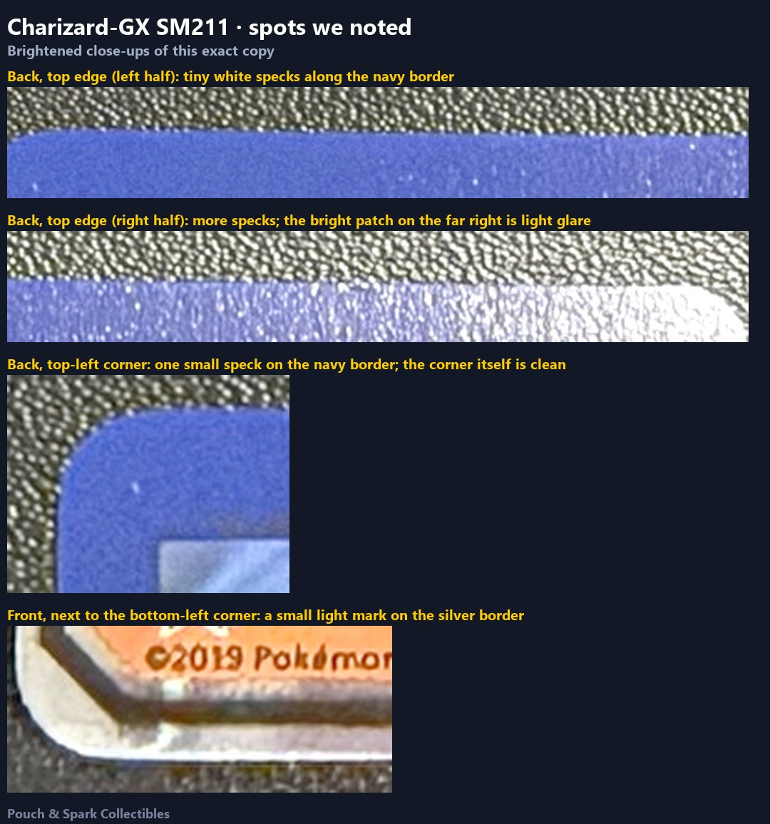 Condition — The spots we noted, brightened and zoomed in