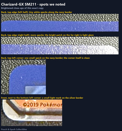 Condition — The spots we noted, brightened and zoomed in