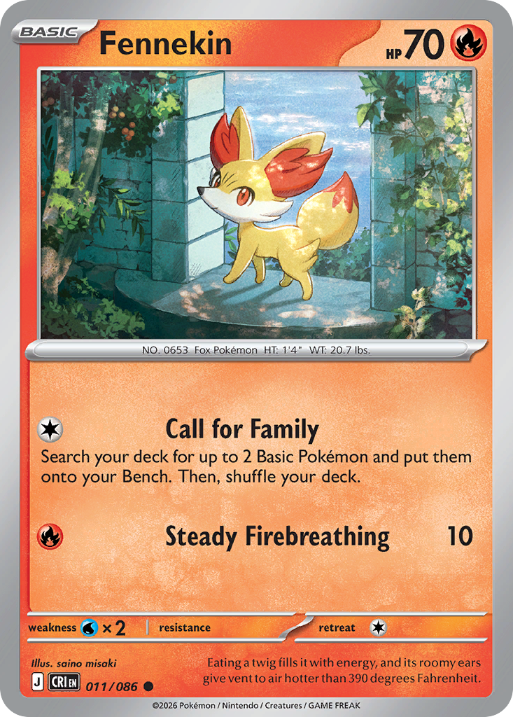 Fennekin 011/086 — Chaos Rising Pokémon TCG