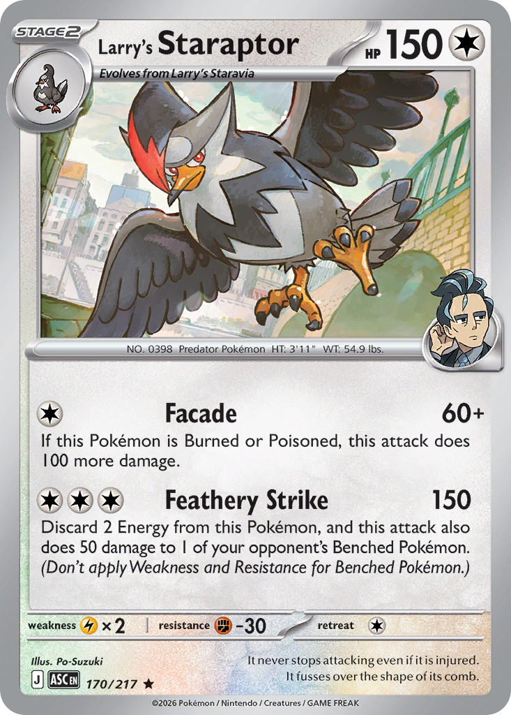 Larry's Staraptor — Ascended Heroes 170/217 Pokémon card