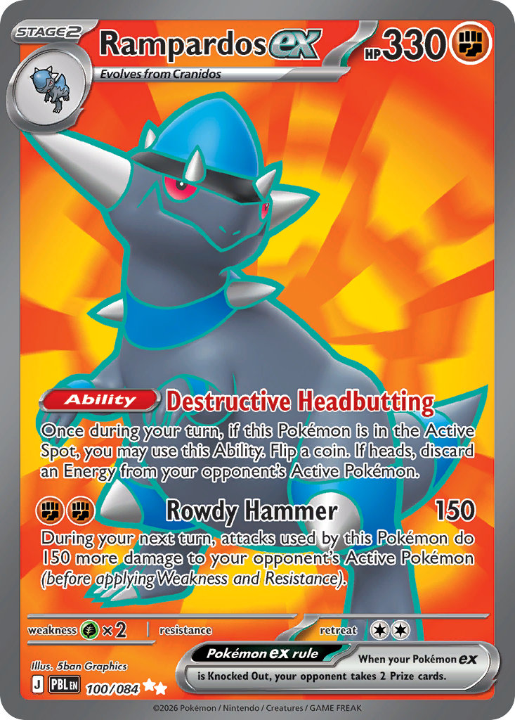 Rampardos ex — Pitch Black 100/084 Pokémon card