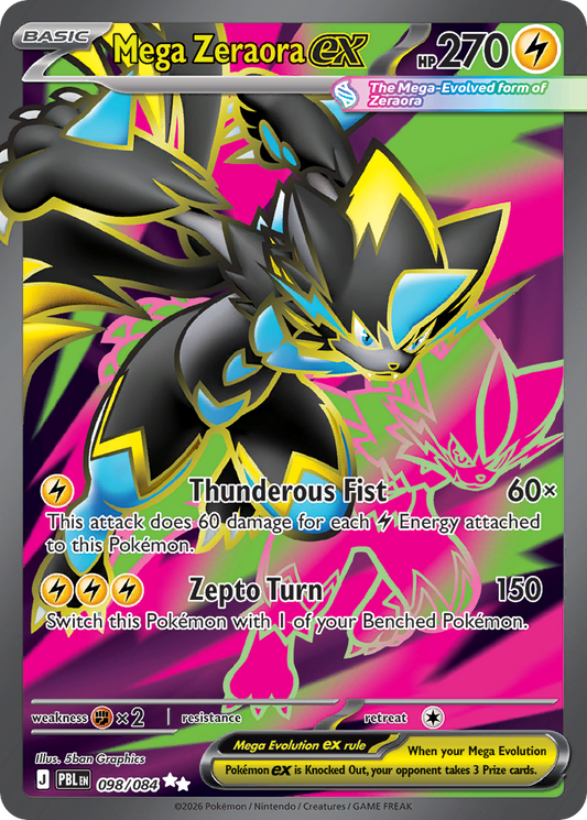 Mega Zeraora ex — Pitch Black 098/084 Pokémon card