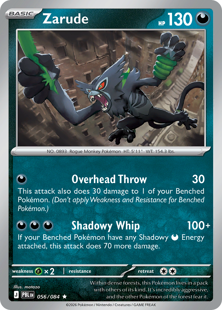 Zarude — Pitch Black 056/084 Pokémon card