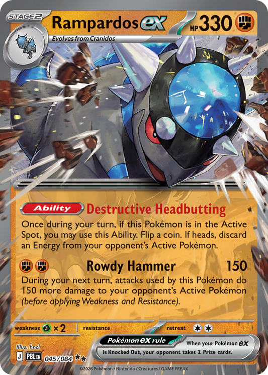 Rampardos ex — Pitch Black 045/084 Pokémon card