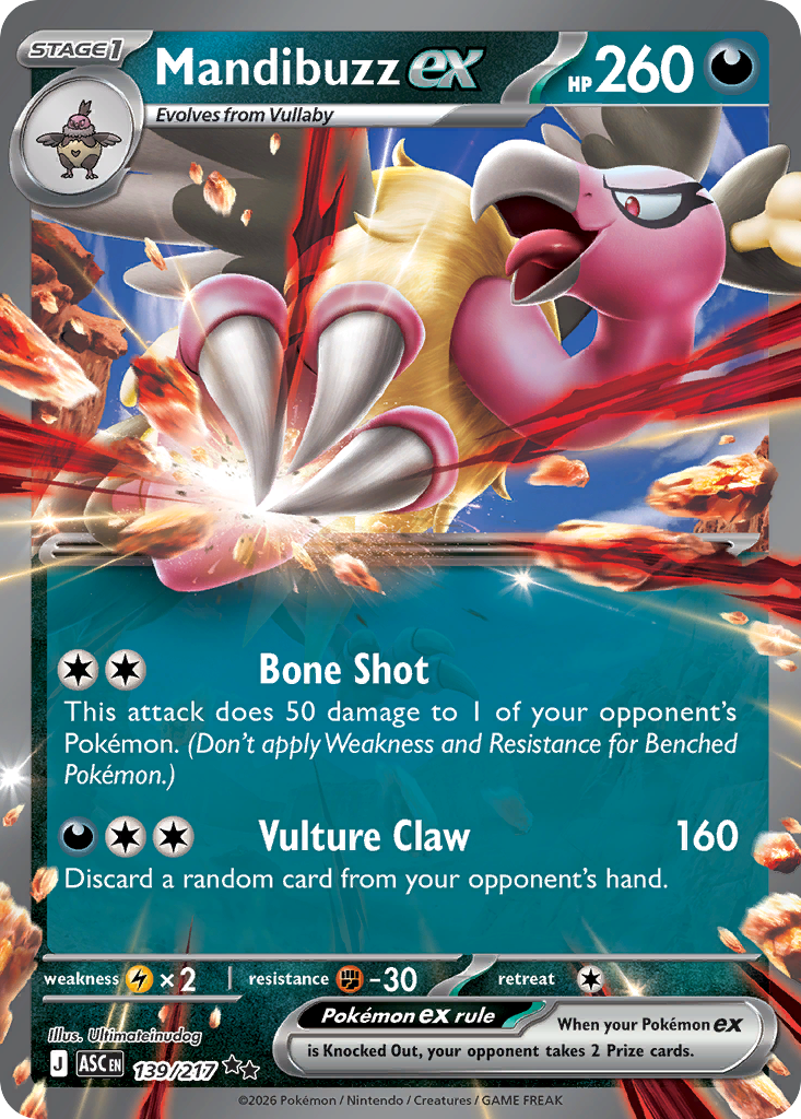 Mandibuzz ex — Ascended Heroes 139/217 Pokémon card