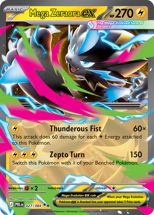 Mega Zeraora ex — Pitch Black 027/084 Pokémon card