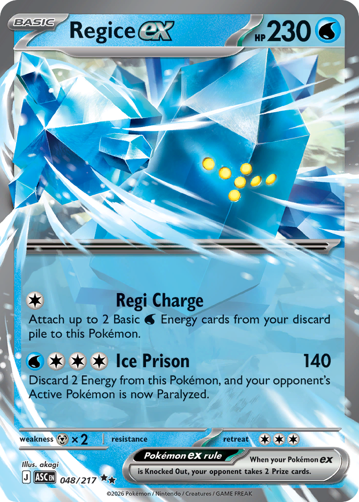 Regice ex — Ascended Heroes 048/217 Pokémon card