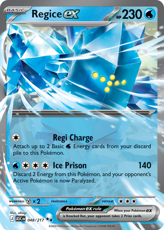 Regice ex — Ascended Heroes 048/217 Pokémon card
