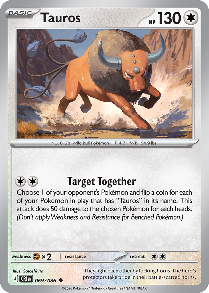 Tauros 069/086 — Chaos Rising Pokémon TCG