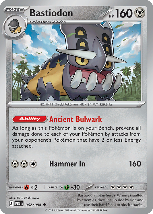 Bastiodon — Pitch Black 062/084 Pokémon card