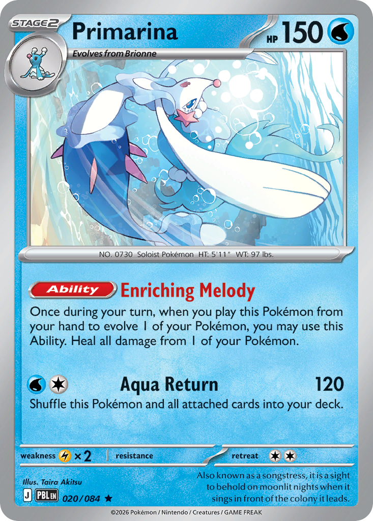 Primarina — Pitch Black 020/084 Pokémon card