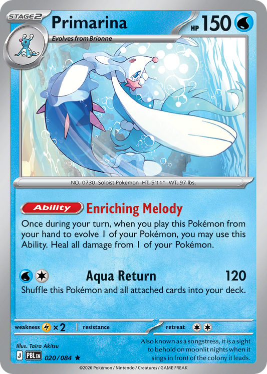 Primarina — Pitch Black 020/084 Pokémon card
