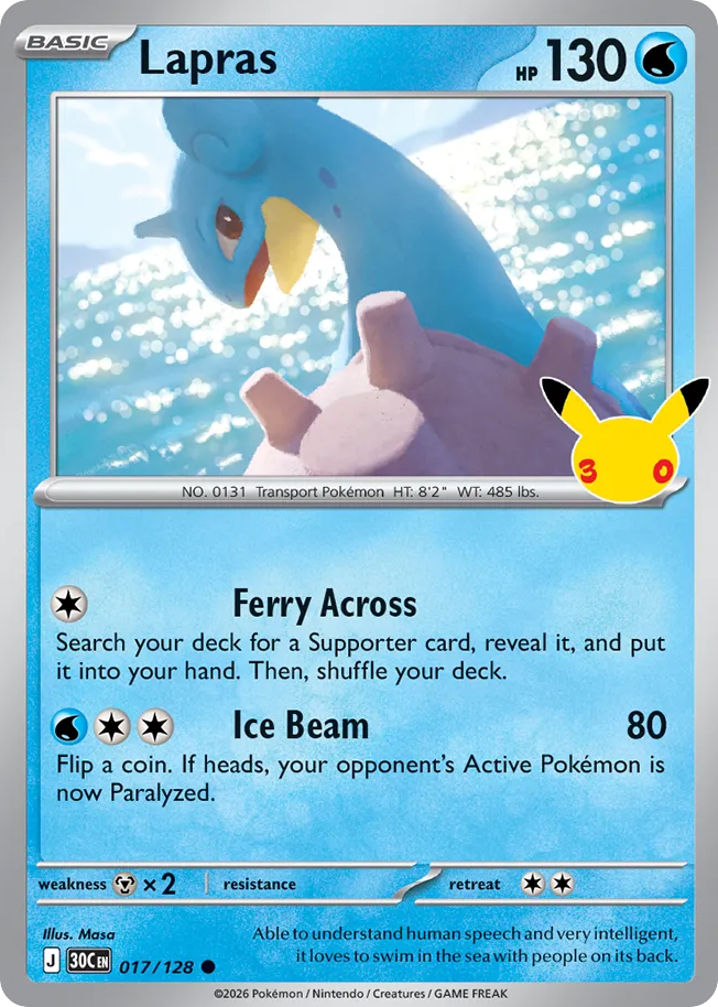 Lapras 017/128 30th Celebration