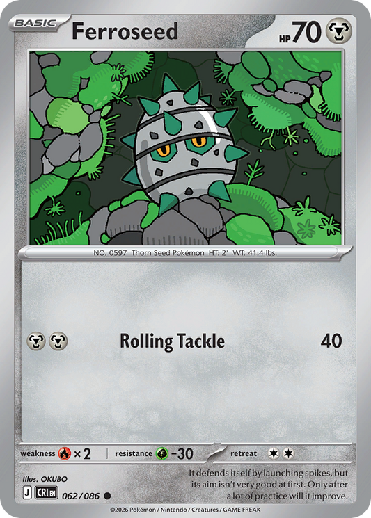 Ferroseed 062/086 — Chaos Rising Pokémon TCG