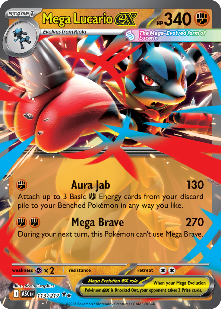Mega Lucario ex — Ascended Heroes 113/217 Pokémon card