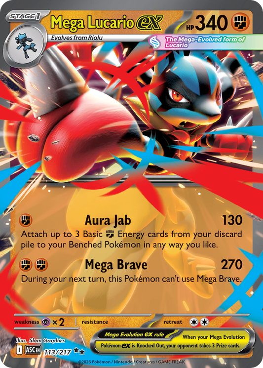 Mega Lucario ex — Ascended Heroes 113/217 Pokémon card