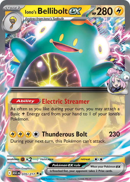 Iono's Bellibolt ex — Ascended Heroes 070/217 Pokémon card