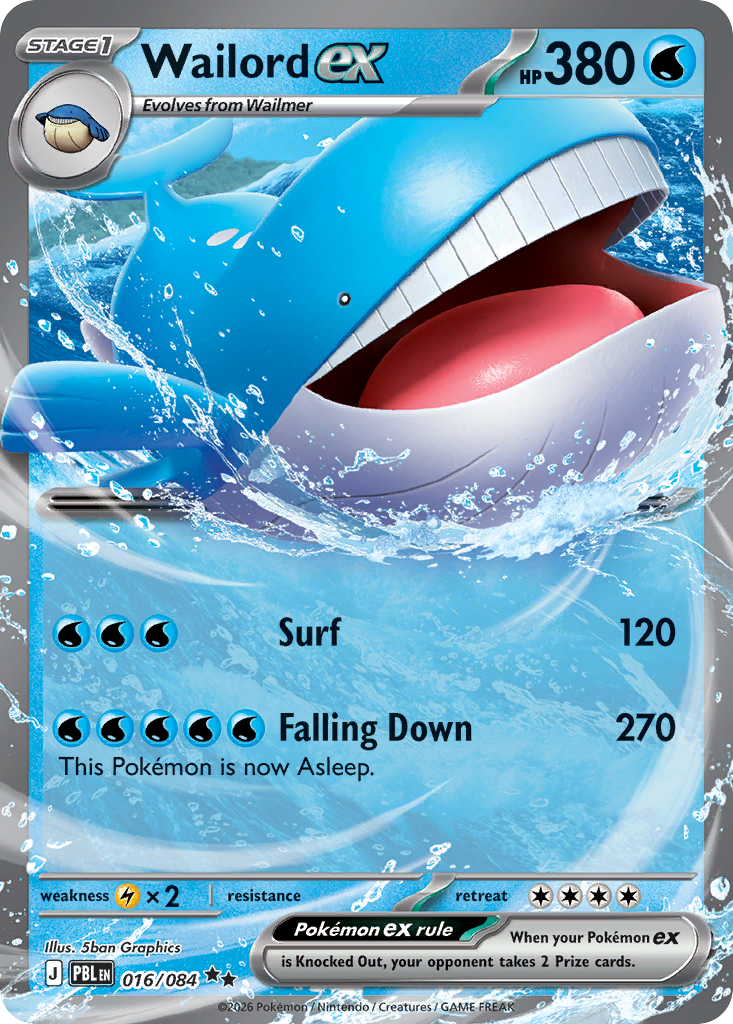 Wailord ex — Pitch Black 016/084 Pokémon card