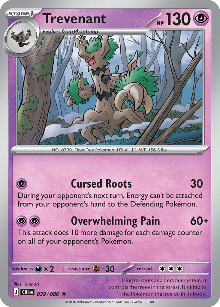 Trevenant 039/086 — Chaos Rising Pokémon TCG