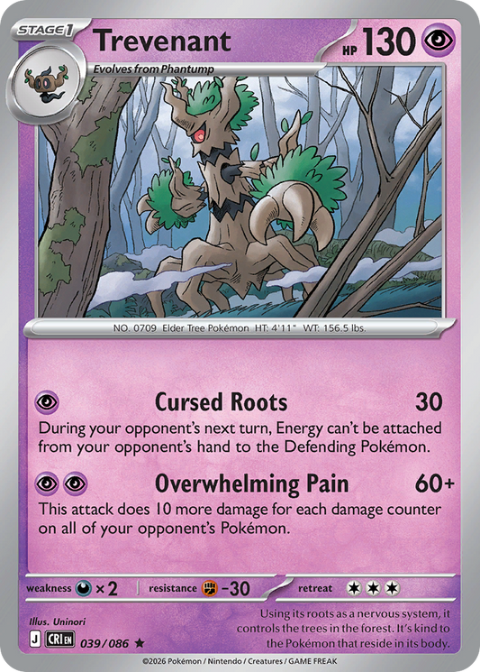 Trevenant 039/086 — Chaos Rising Pokémon TCG